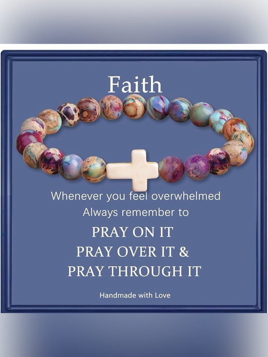 Faith Natural Stone Bracelet Jewelry - #2514**Faith Women multiple natural stone bead bracelet